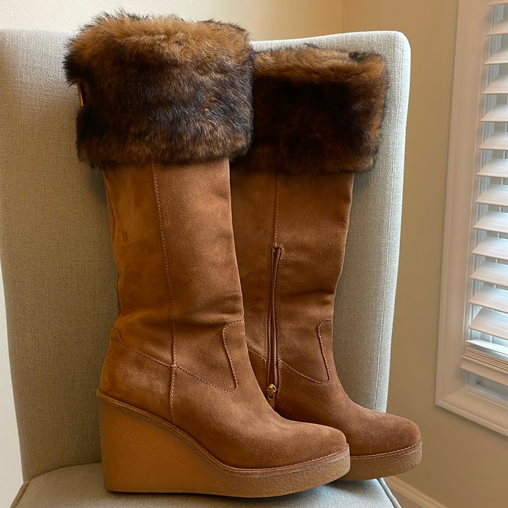 Ugg wedge suede boots.